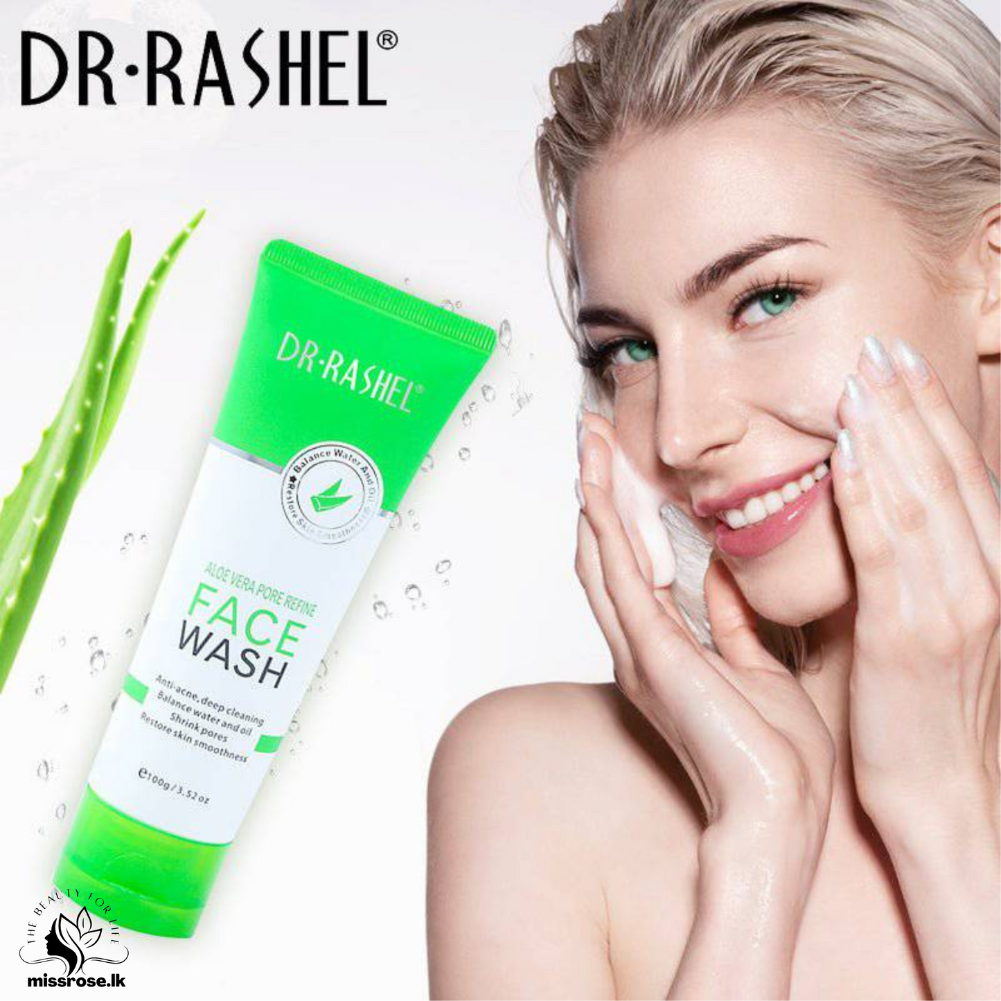 DR RASHEL Aloe Vera Pore Refine Face Wash 100g - missrose.lk