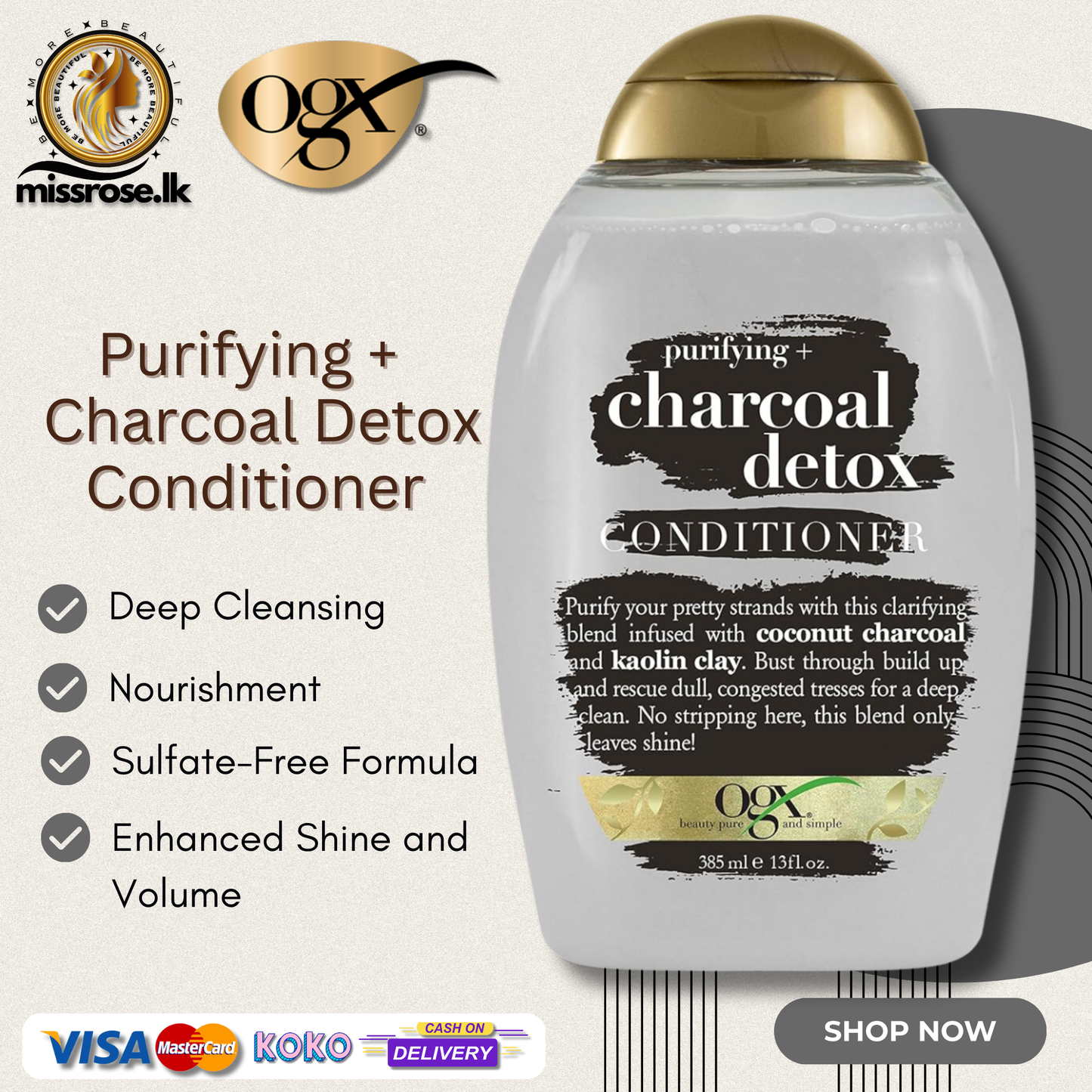 OGX Purifying + Charcoal Detox Conditioner