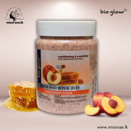 Bio Glow Peach & Royal Jelly Face & Body Scrub - missrose.lk