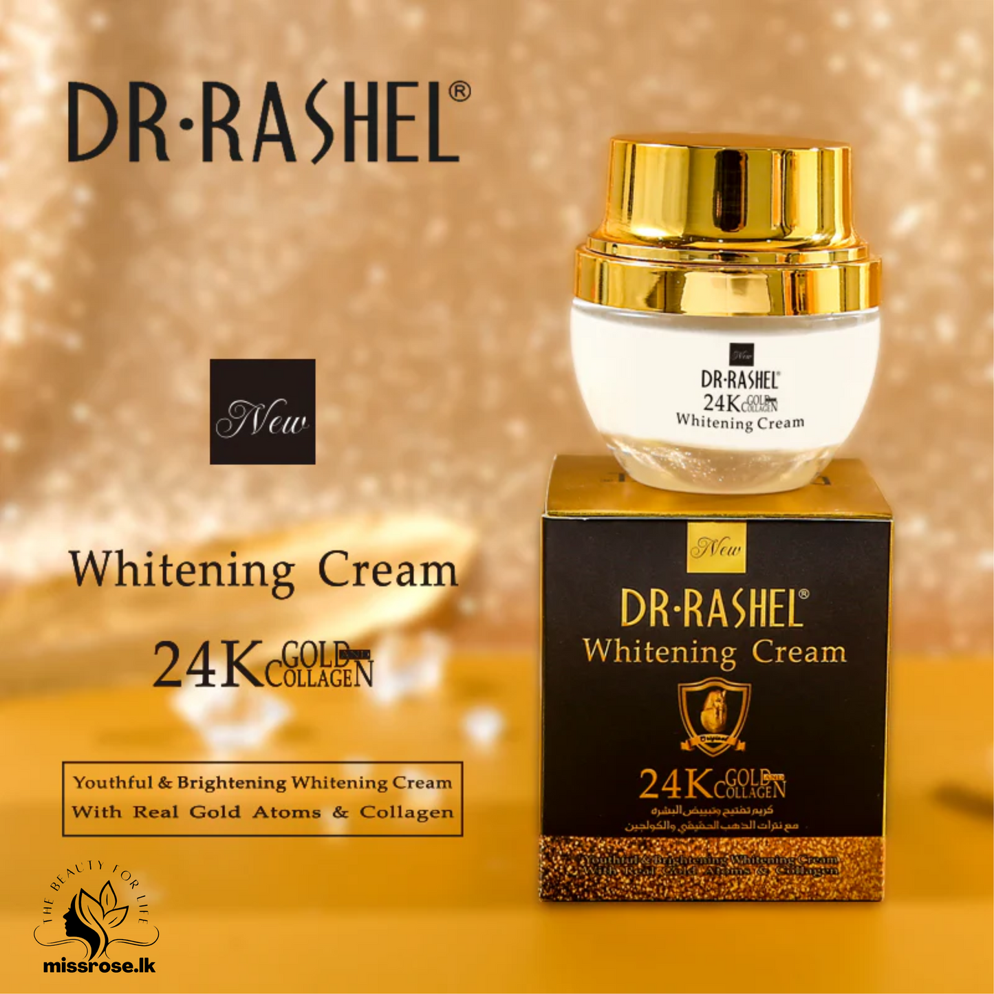 Dr.Rashel 24K Gold Collagen Whitening Cream - 30ml - missrose.lk