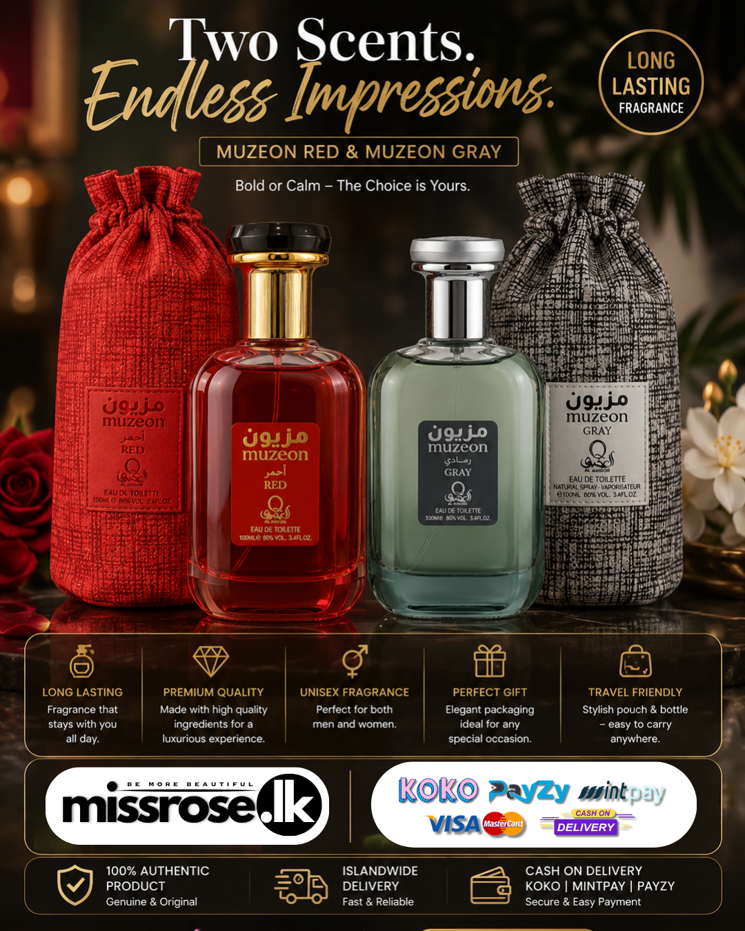 Muzeon Red & Muzeon Gray Eau De Toilette