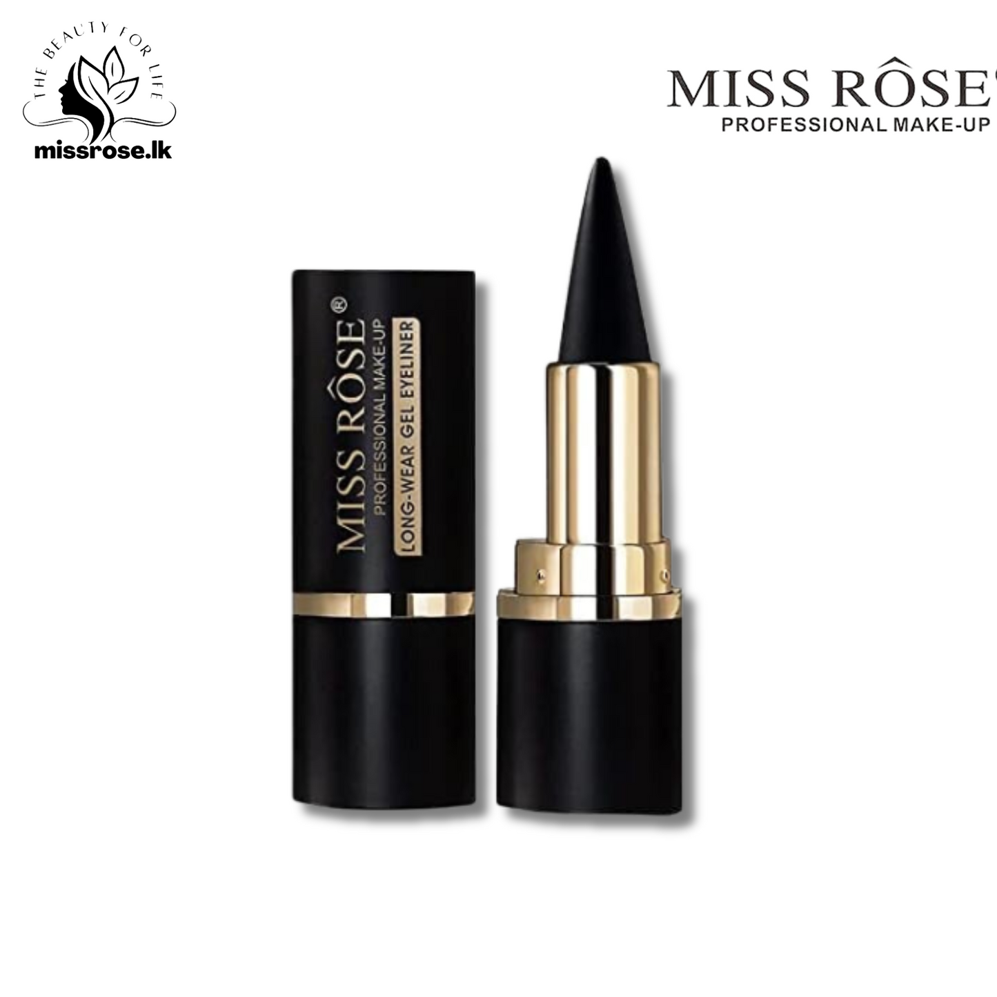 Miss Rose Black Eye Liner Professional Make Up Long Wear Gel Eyeliner