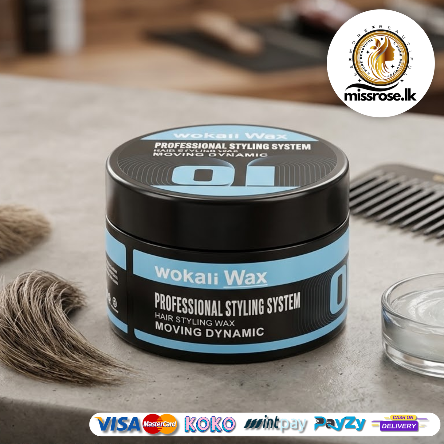Wokali Wax 01 – Hair Sculpting Wax for All Hair Types, Men & Women – Sulfate-Free