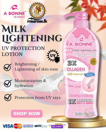 A Bonne Milk Lightening Lotion with Collagen Pump 500ml | Missrose.lk