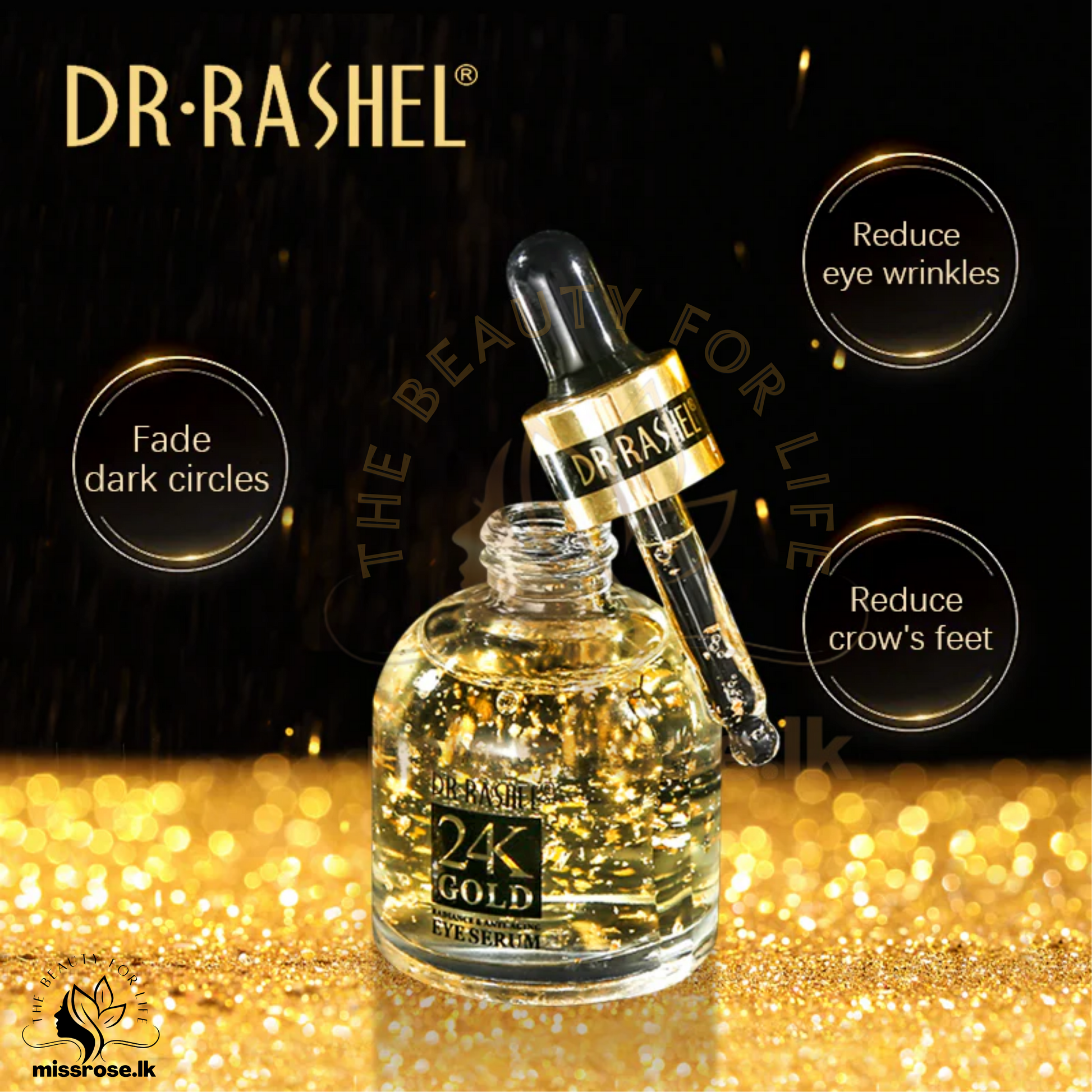 Dr.Rashel 24K Gold Radiance & Anti Aging Eye Serum - missrose.lk