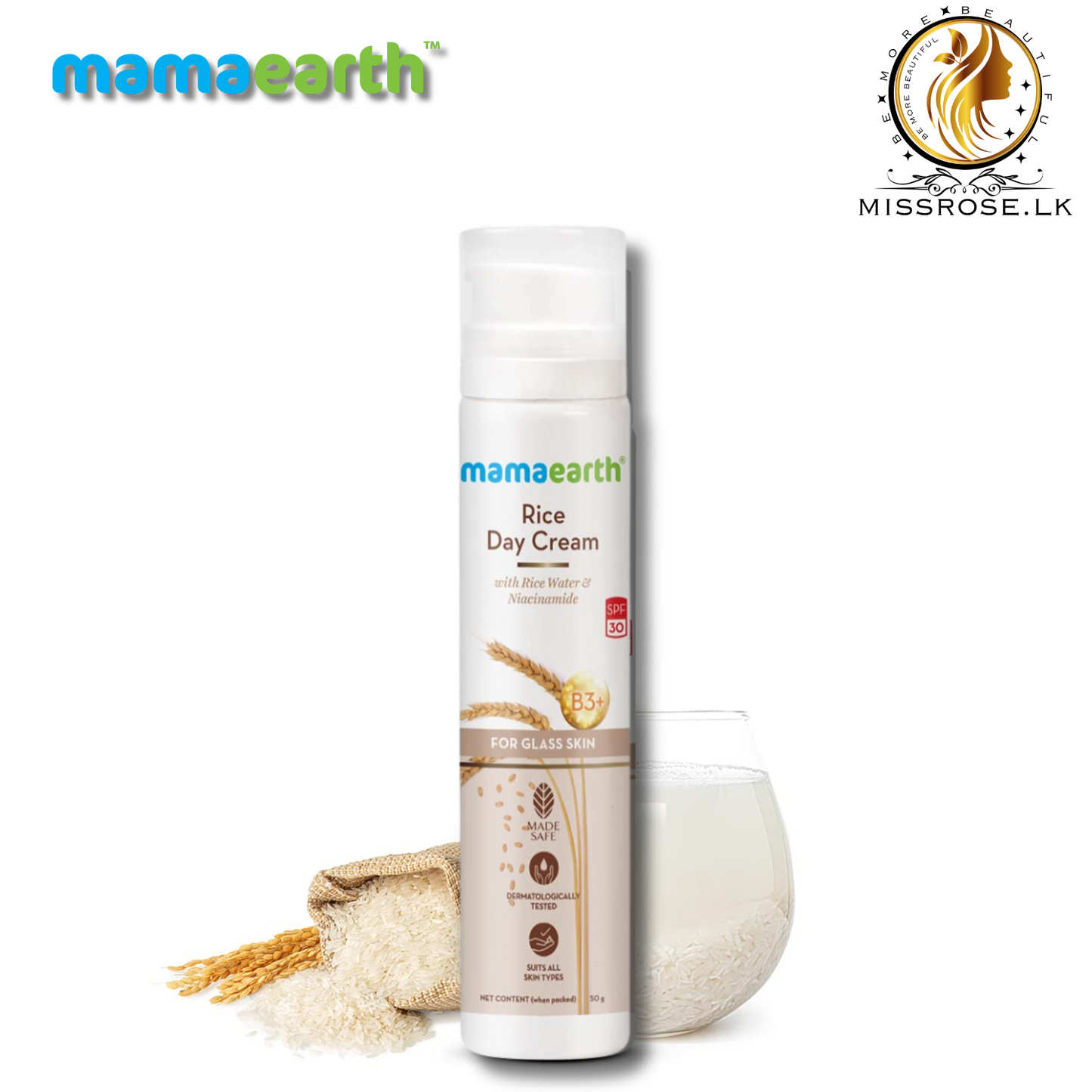 Rice Day Cream for daily use, With Rice Water & Niacinamide for Glass Skin – 50 g