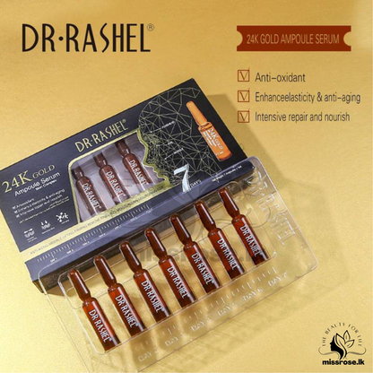 DR RASHEL Skin Care 24K Gold Ampoule Face Serum 2ml X 7pcs - missrose.lk