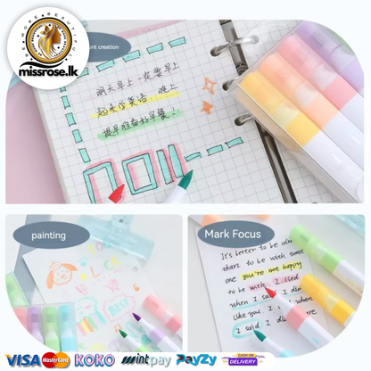 Pastel Kawaii Highlighter Pen Set – 6 Colors