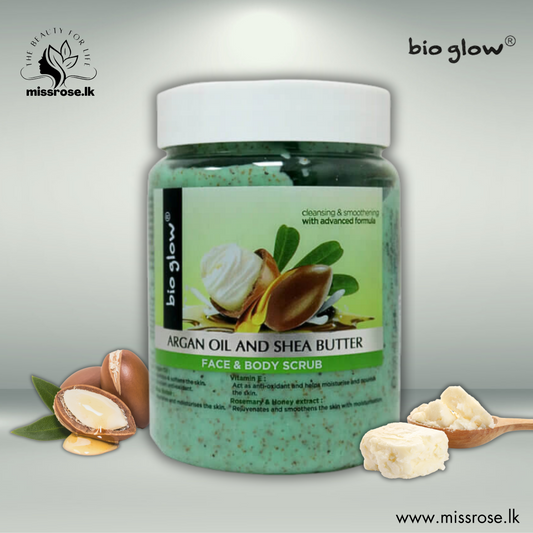 Bio Glow Argan Oil and Shea Butter Face & Body Scrub - missrose.lk