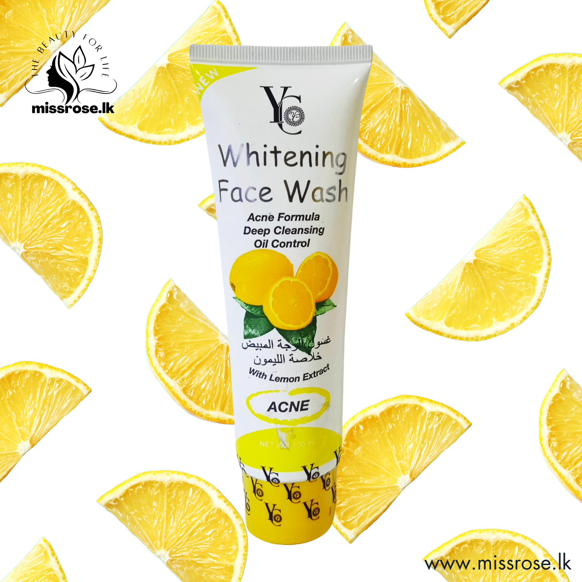 Yc Whitening Lemon Extract Acne Face Wash 100ml - missrose.lk