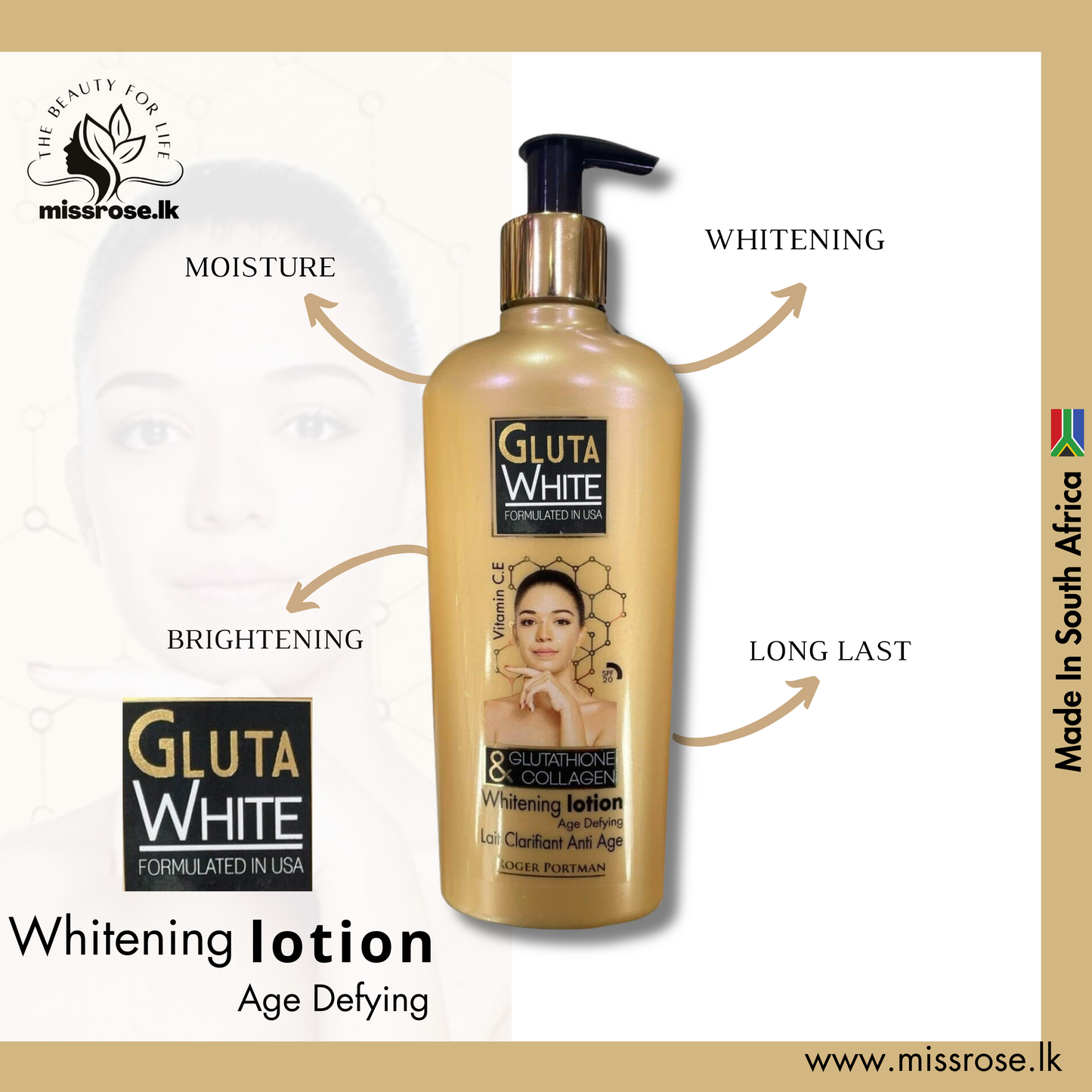 Gluta White Whitening Lotion - missrose.lk