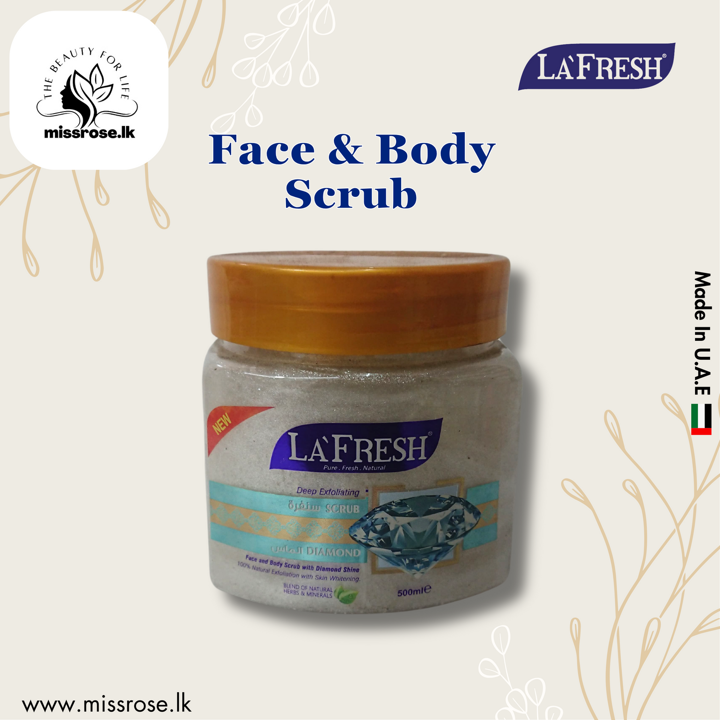 La Fresh Diamond Scrub – 500ml - missrose.lk