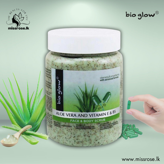 Bio Glow Aloe Vera and Vitamin E & B5 Face & Body Scrub - missrose.lk