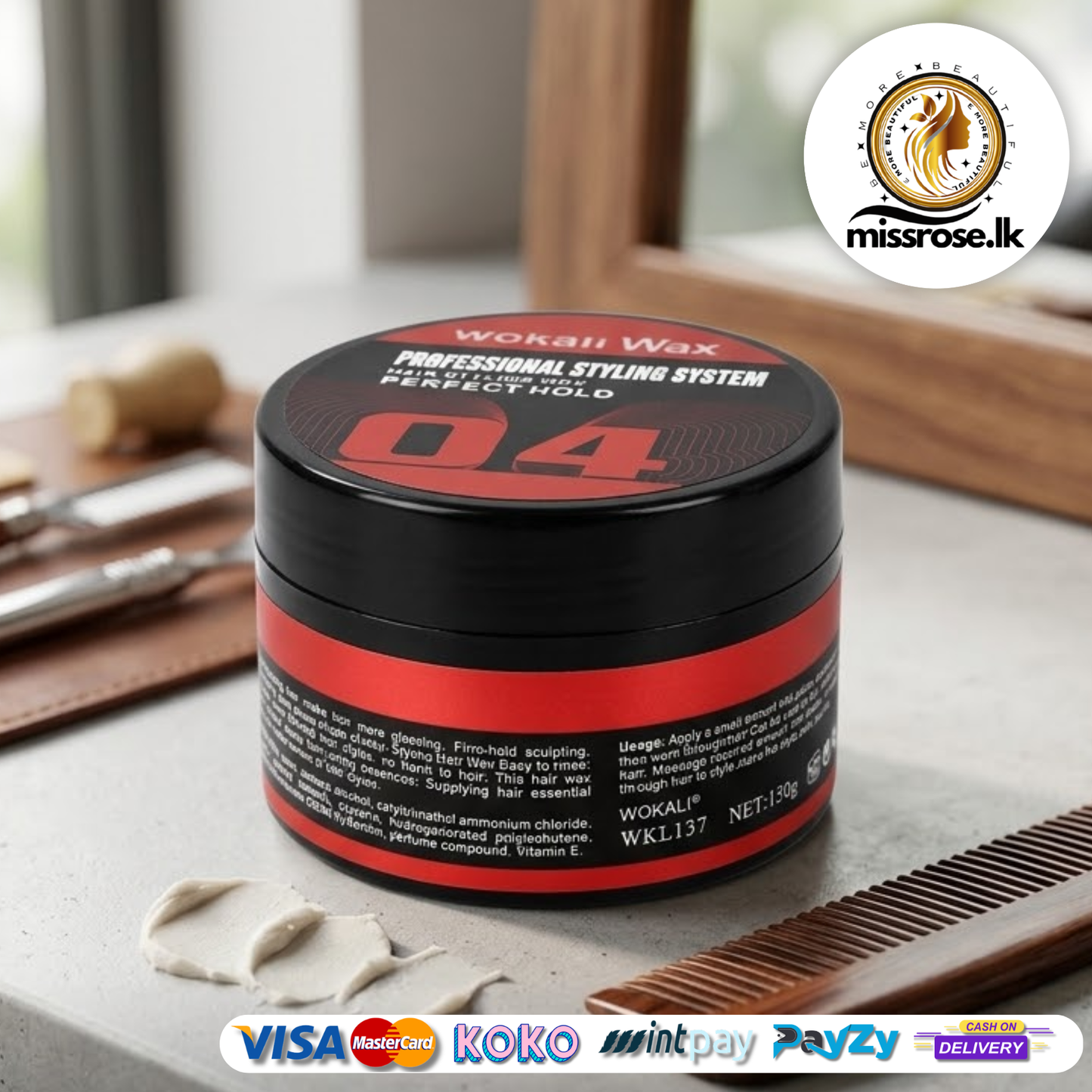 Wokali Wax 04 – Professional Styling System Hair Wax for Men & Women