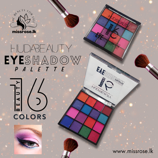 HUDA BEAUTY EYESHADOW PALETTE 16 COLORS - missrose.lk