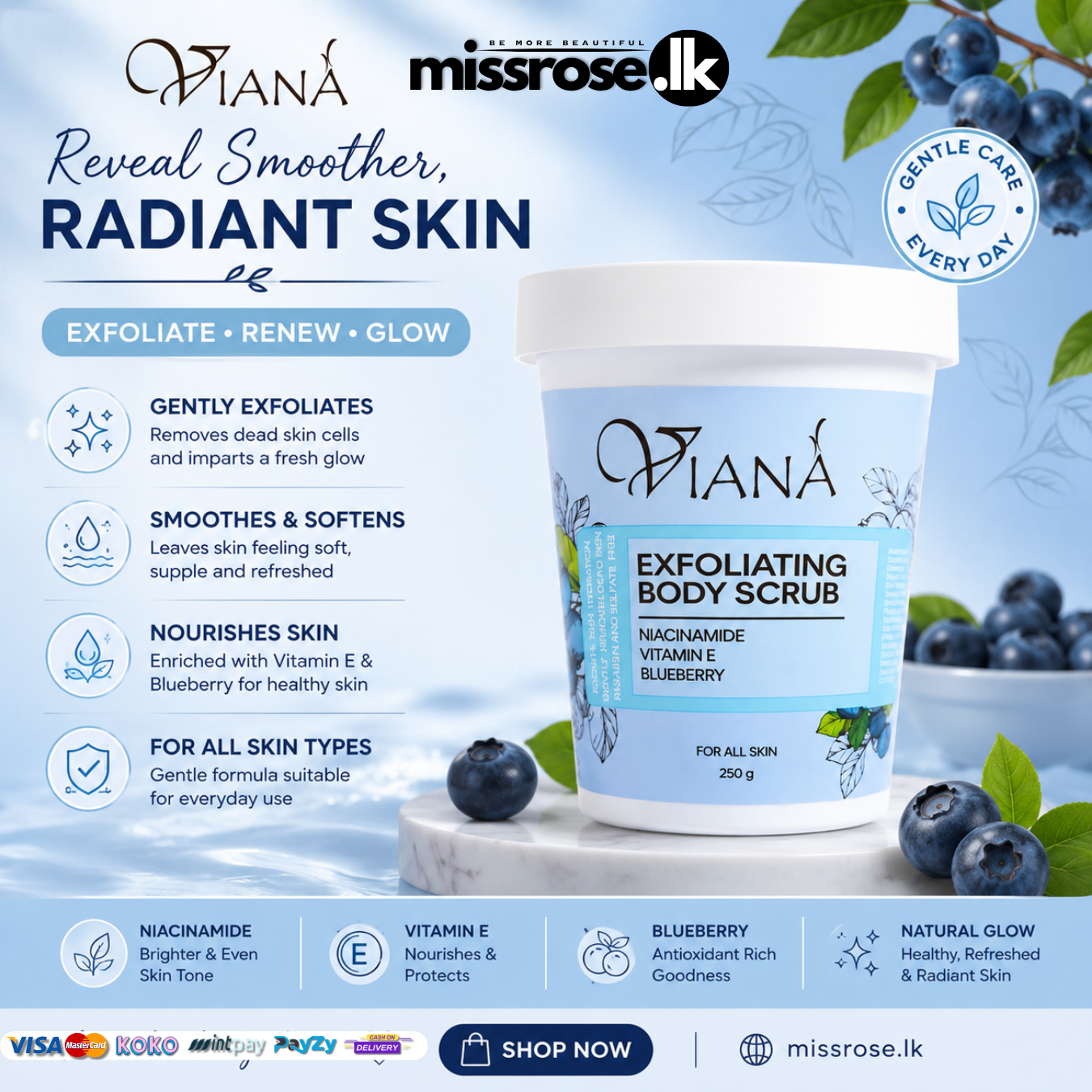 Viana Blueberry Exfoliating Body Scrub
