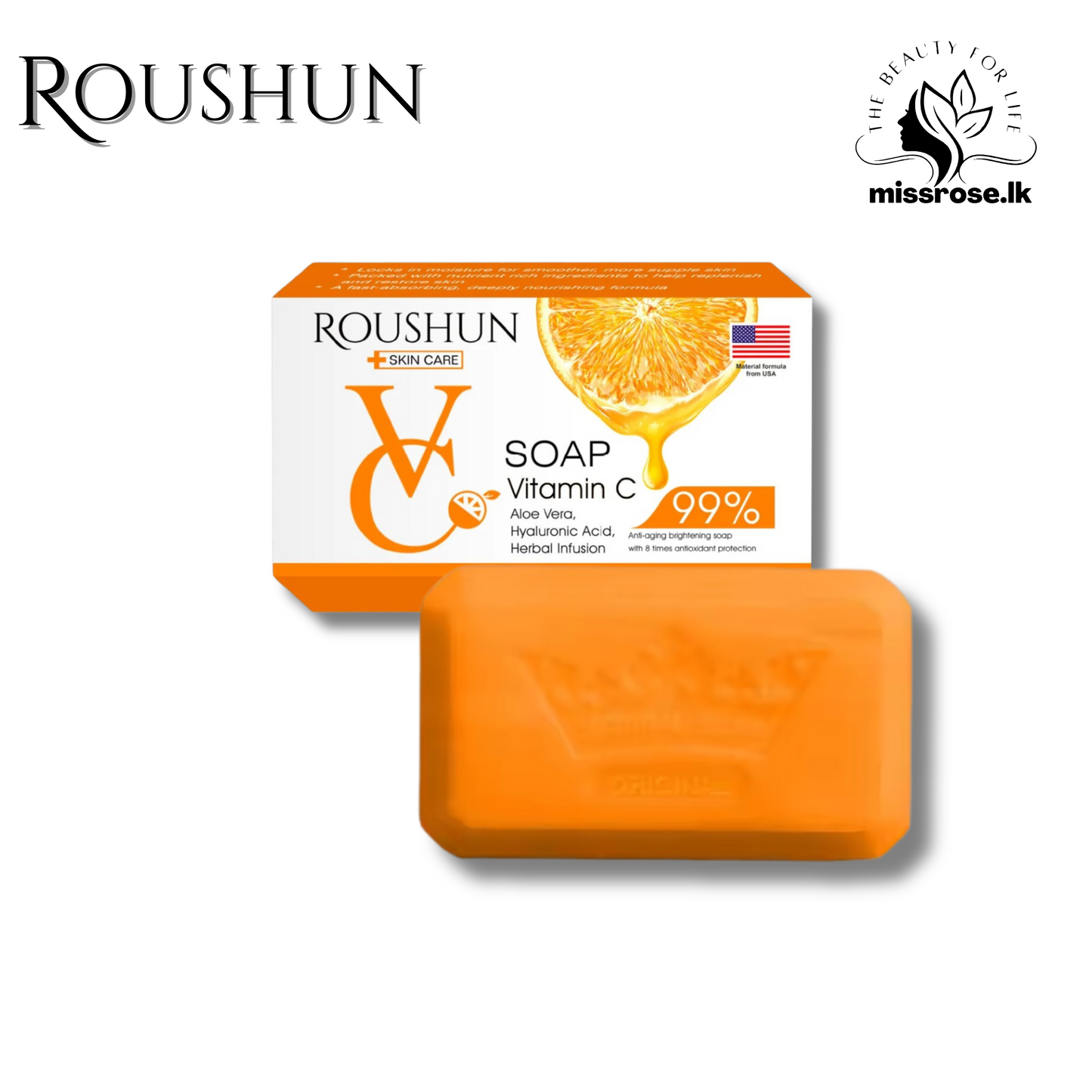 Roushun Skincare Vit. C Anti-Aging & Brightening Soap 125g