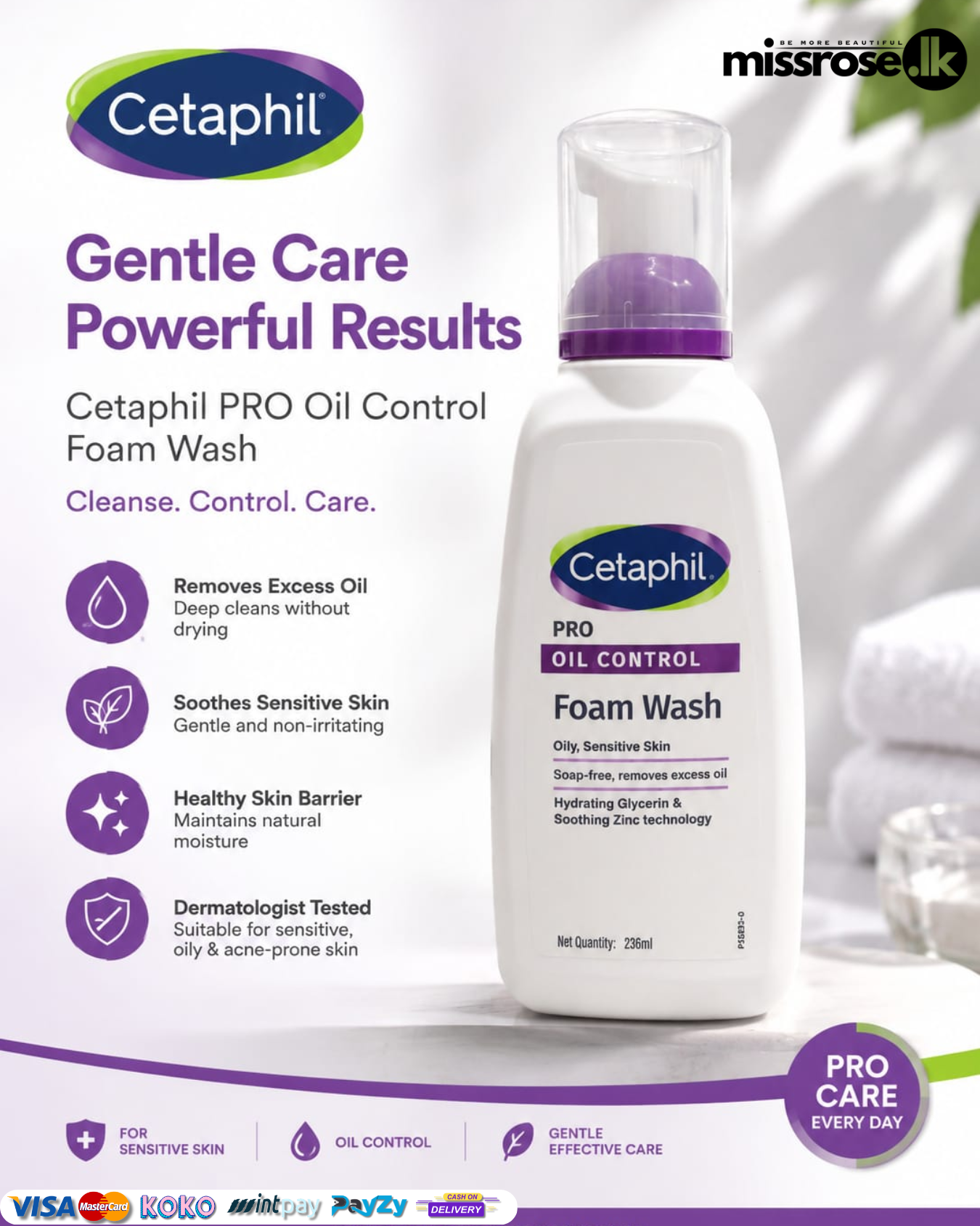 Cetaphil PRO Oil Control Foam Wash 236ml