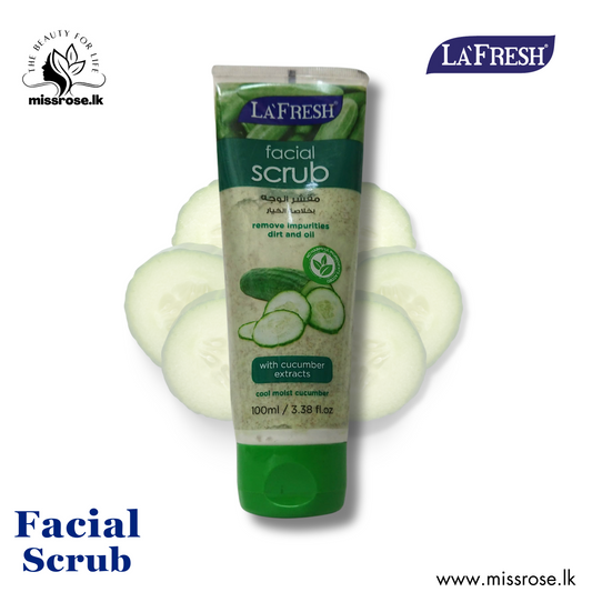 LA’FRESH FACIAL SCRUB WITH CUCUMBER EXTRACTS 100ml - missrose.lk