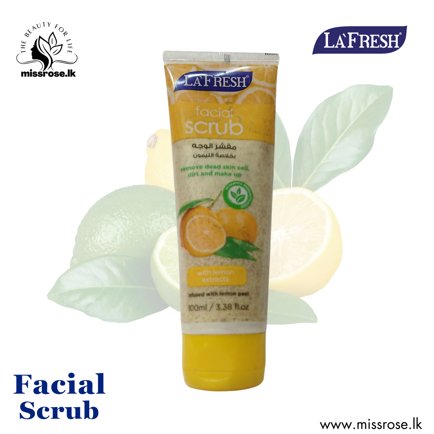 LA’FRESH FACIAL SCRUB WITH LEMON EXTRACTS 100ML - missrose.lk