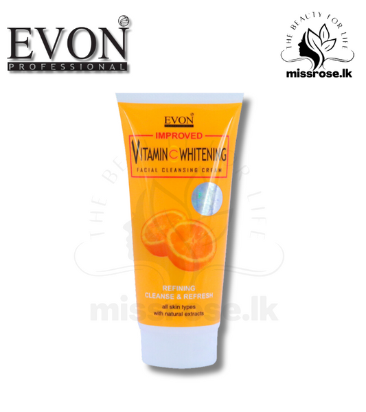 EVON Vitamin C whitening facial cleansing cream 180ml - missrose.lk