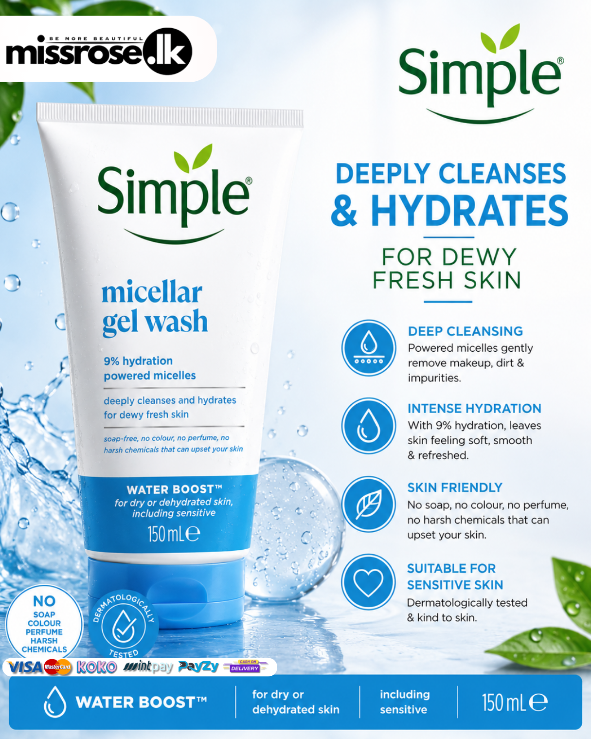 Simple Micellar Gel Wash 150ml