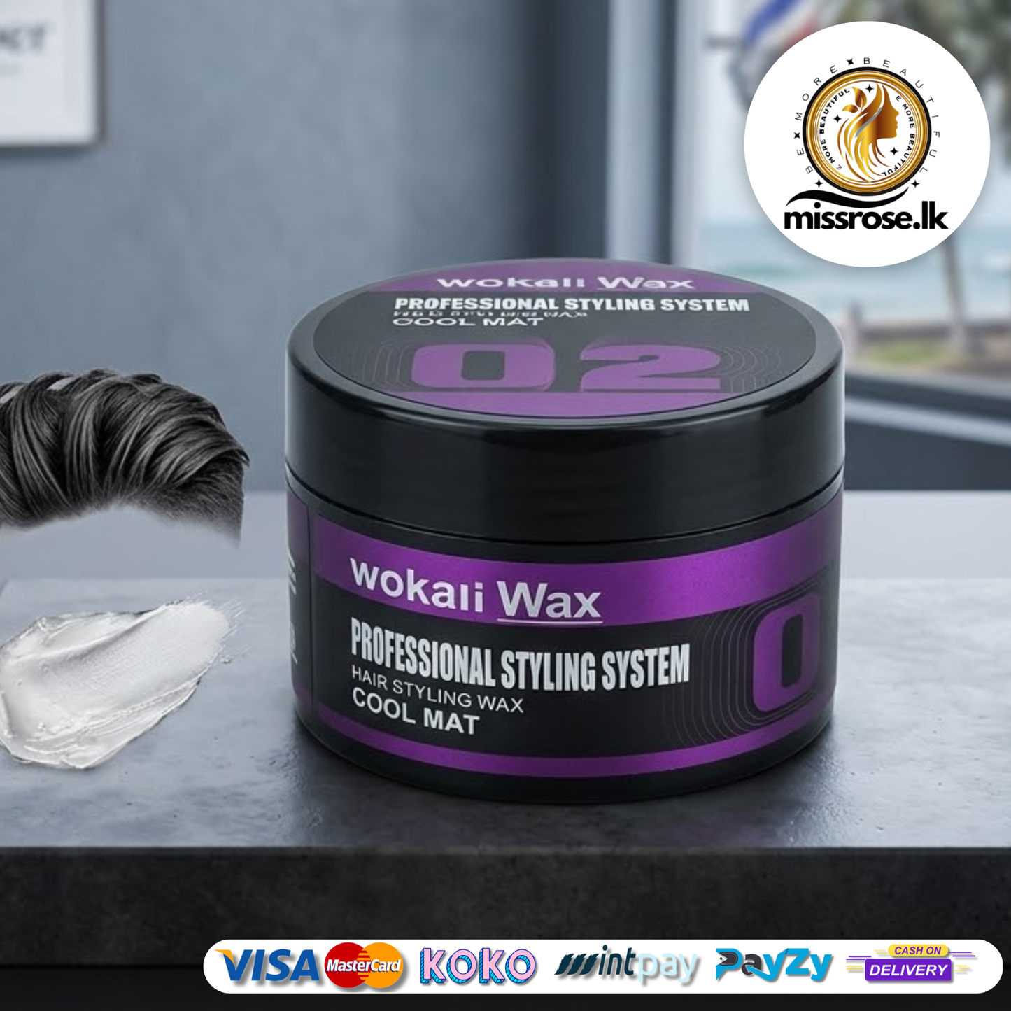 Wokali Wax 02 – Textured Paste with Fiber Threads – Strong Grip & Layered Definition