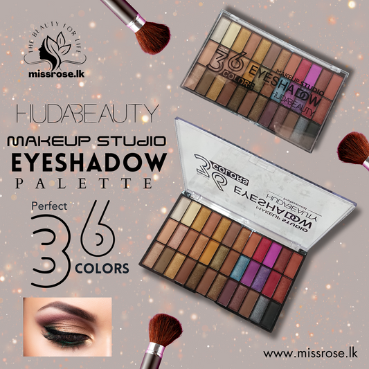 HUDA BEAUTY EYESHADOW PALETTE 36 COLORS - missrose.lk