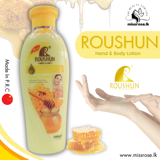 Roushun Skin Care Honey Extract Hand & Body lotion 500ml - missrose.lk