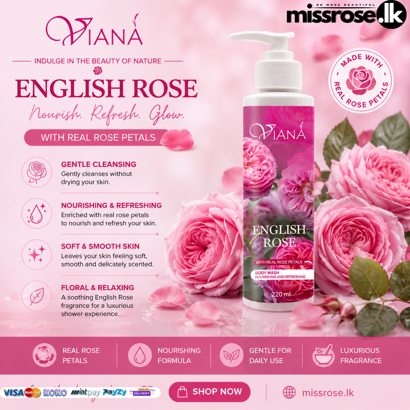 Viana English Rose Body Wash
