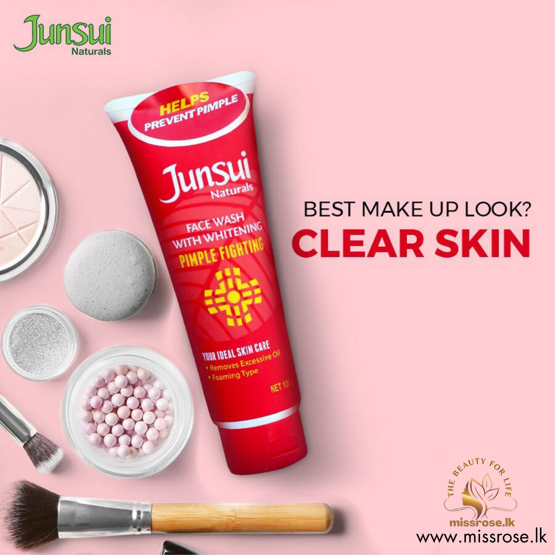 Junsui Naturals Face Wash with Whitening Pimple Fighting - missrose.lk