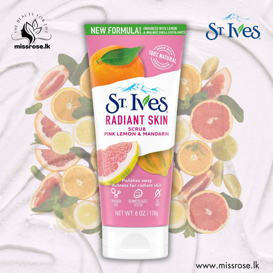 St. Ives Radiant Skin Pink Lemon & Mandarin Orange Scrub 170G - missrose.lk