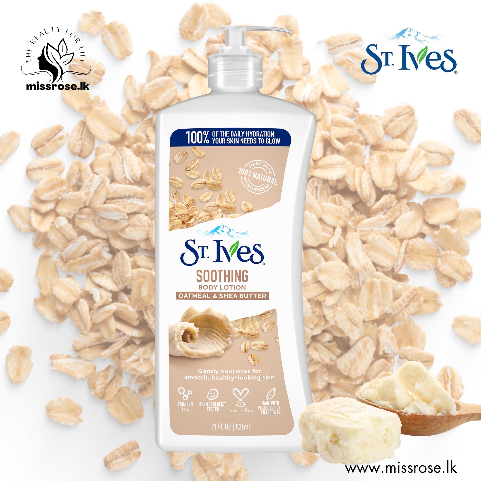 St. Ives Soothing Oatmeal and Shea Butter Body Lotion 621ml - missrose.lk