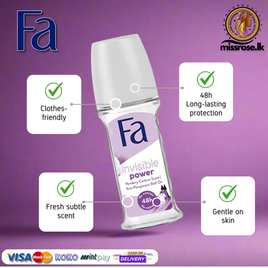 FA Deodorants Roll-On (Fresh, Invisible, Brightened ) for Women 50 ml