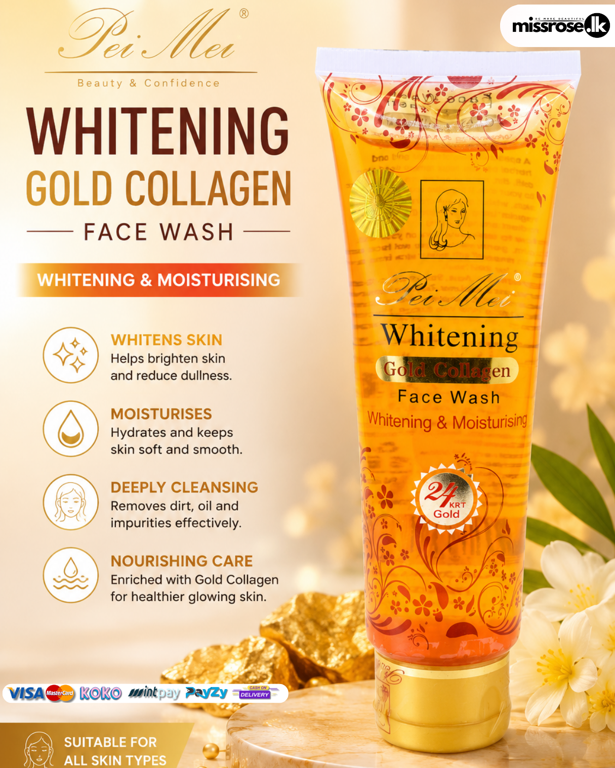 Pai Mei Whitening Gold Collagen Face Wash
