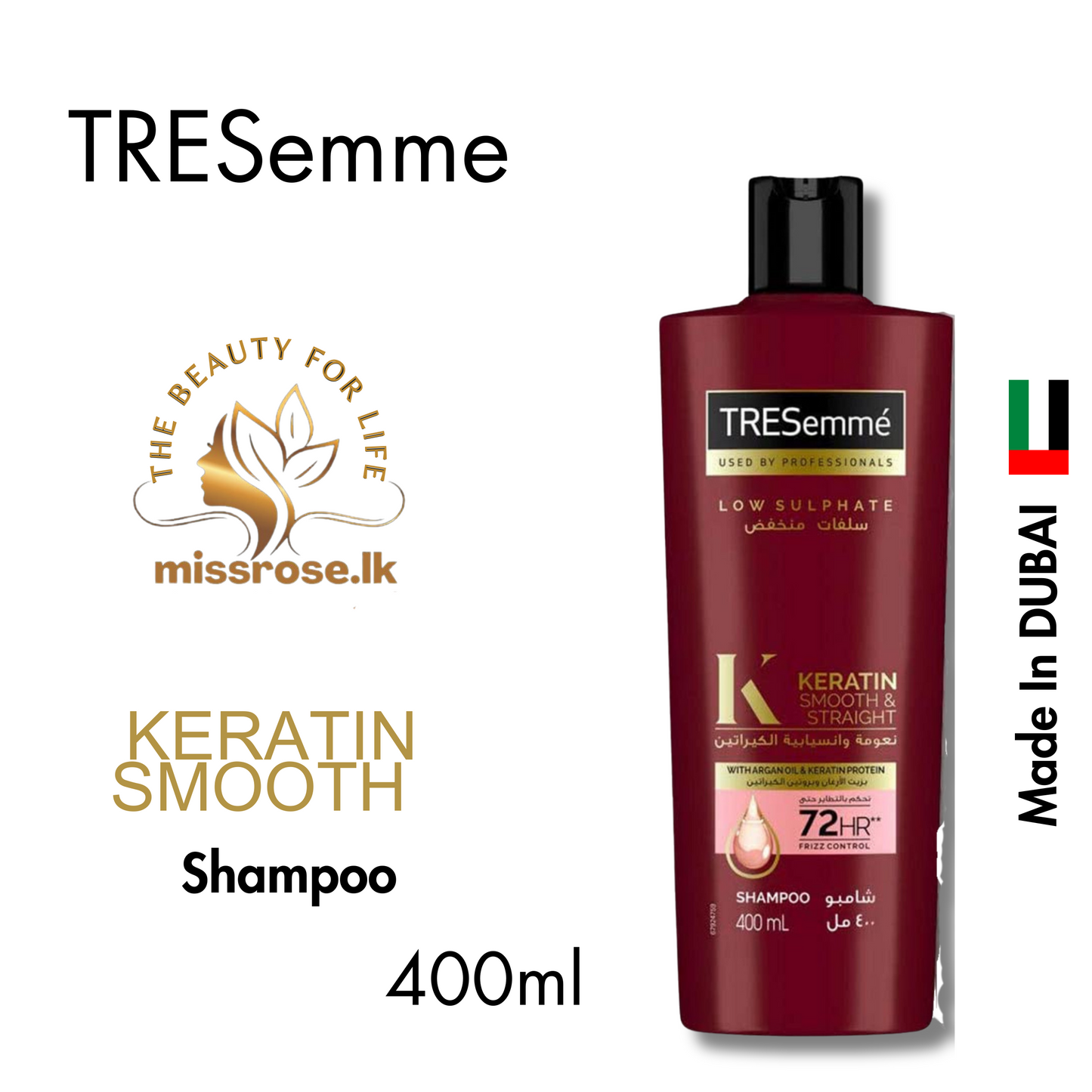 TRESemmé Keratin Smooth & Straight Shampoo - missrose.lk