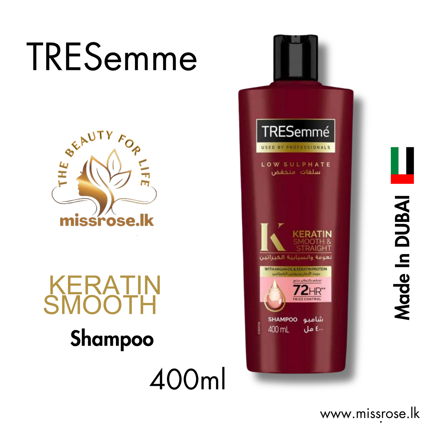 TRESemmé Keratin Smooth & Straight Shampoo - missrose.lk