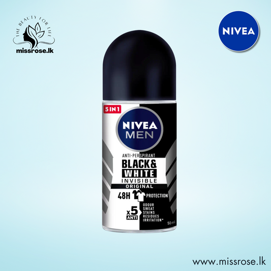 NIVEA MEN Personal Care Deo B&W Original Roll On 50ml - missrose.lk