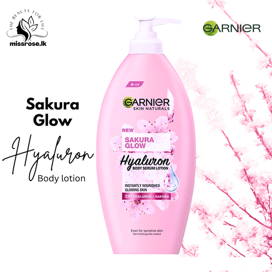 Garnier Sakura Glow Pinkish Radiance Body Serum Milk UV Whitening