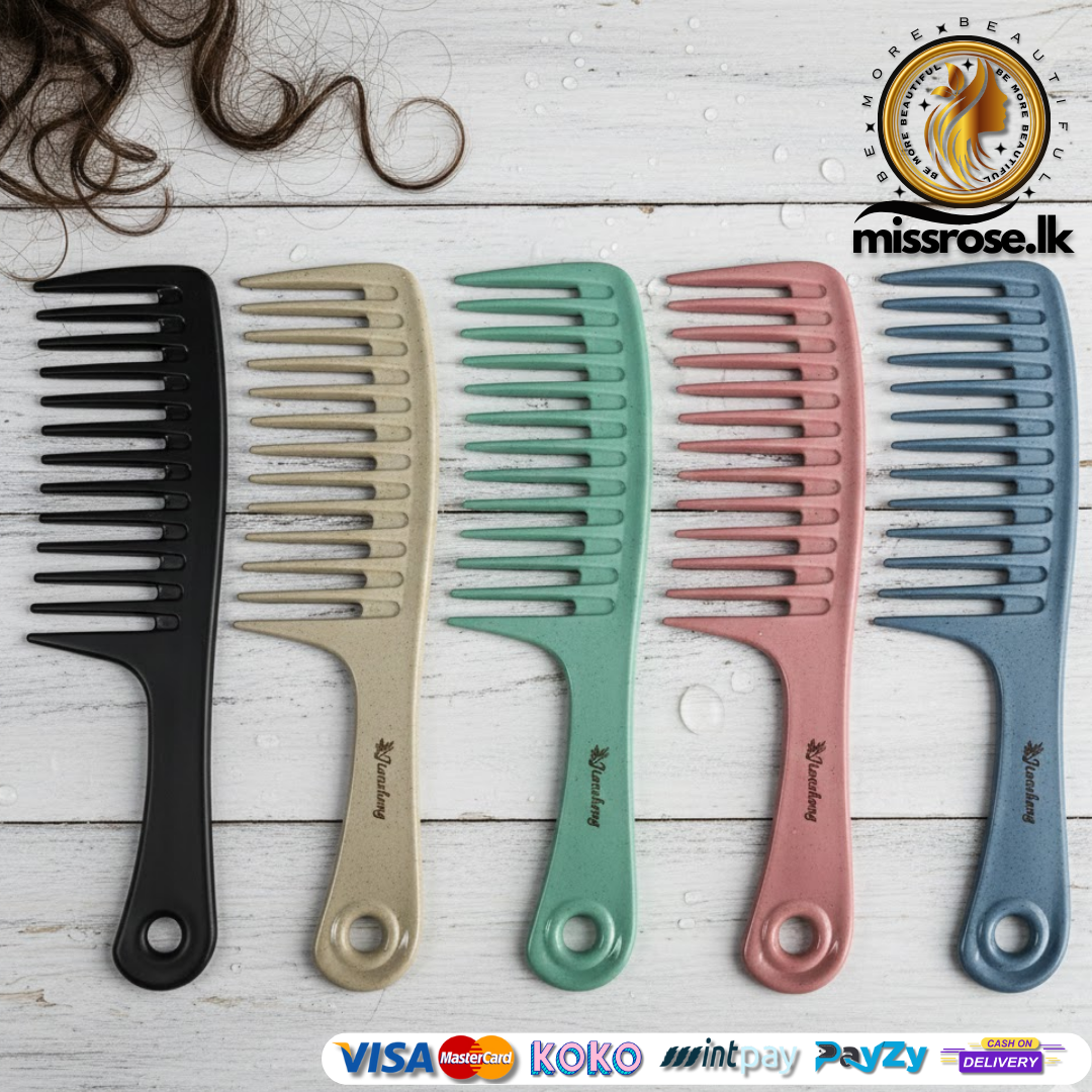 Large Tooth Comb Detangling Hair Comb for Curly Hair Colorful
