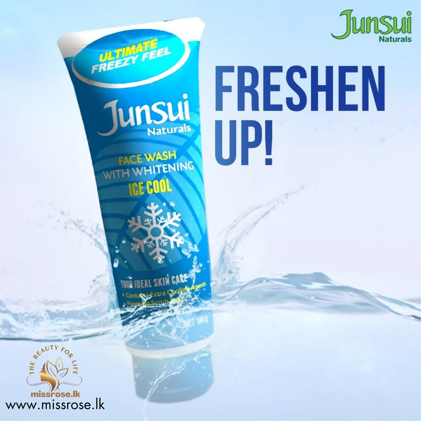 Junsui Naturals Face Wash with Whitening Ice Cool - missrose.lk