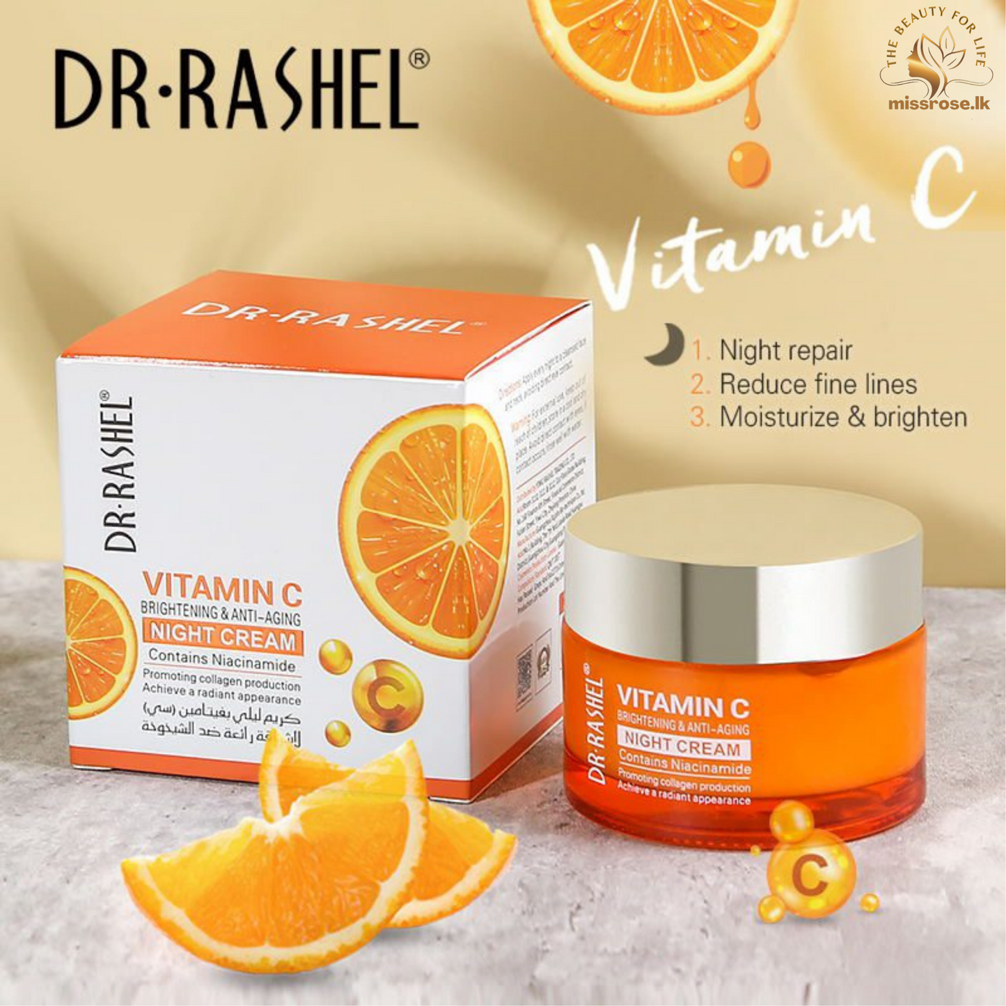 Dr. Rashel Vitamin C Brightening & Anti – aging Night Cream - missrose.lk