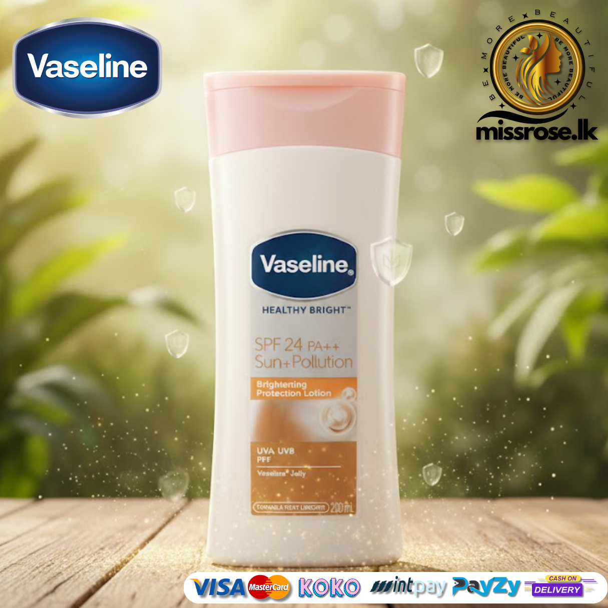 Vaseline Healthy Bright SPF 24 Sun+ Pollution Brightening Protection Lotion - 200ml