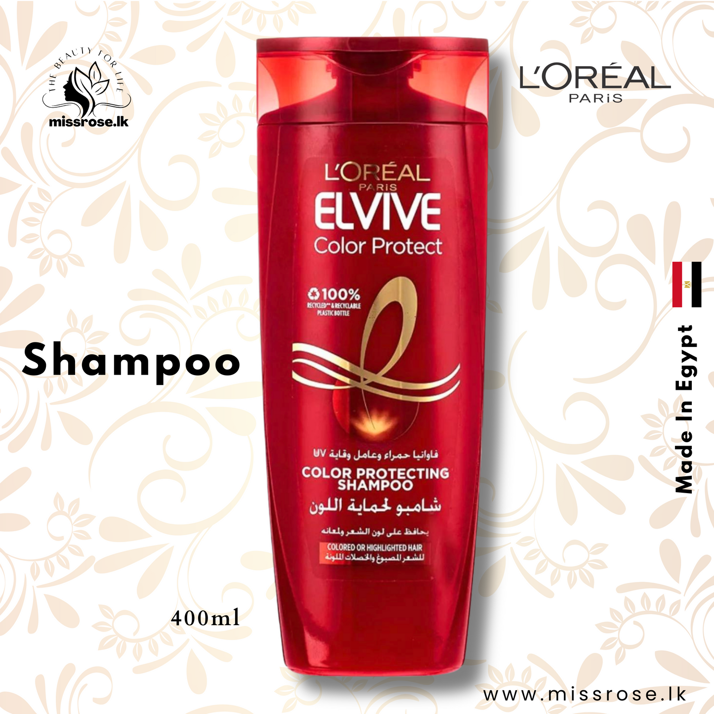 L'Oreal Paris Elvive Color Protect Shampoo - missrose.lk