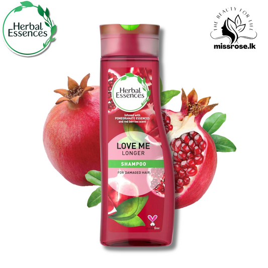 Herbal Essences Love Me Longer Shampoo | Pomegranate Essence | Damaged Hair | Red Berry Scent |400ml