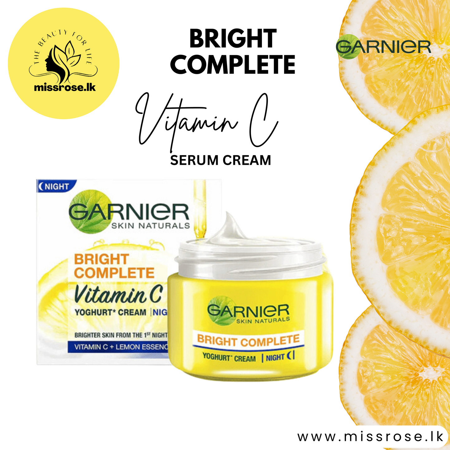 GARNIER SKIN NATURALS BRIGHT COMPLETE VITAMIN C YOGHURT NIGHT CREAM