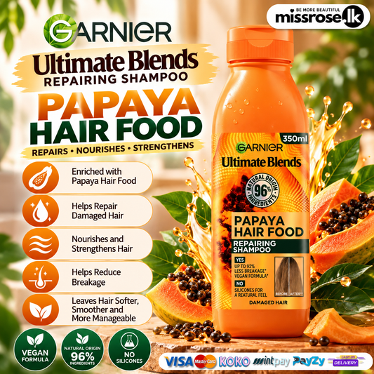 Garnier Ultimate Blends Papaya Hair Food Repairing Shampoo (350ml)
