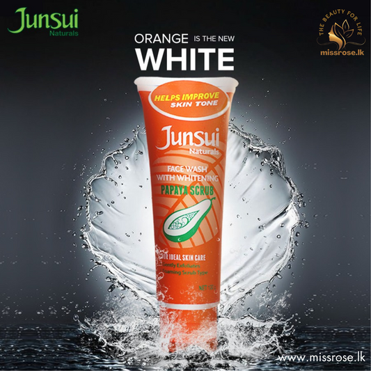 Junsui Naturals Face Wash with Whitening Papaya Scrub - missrose.lk