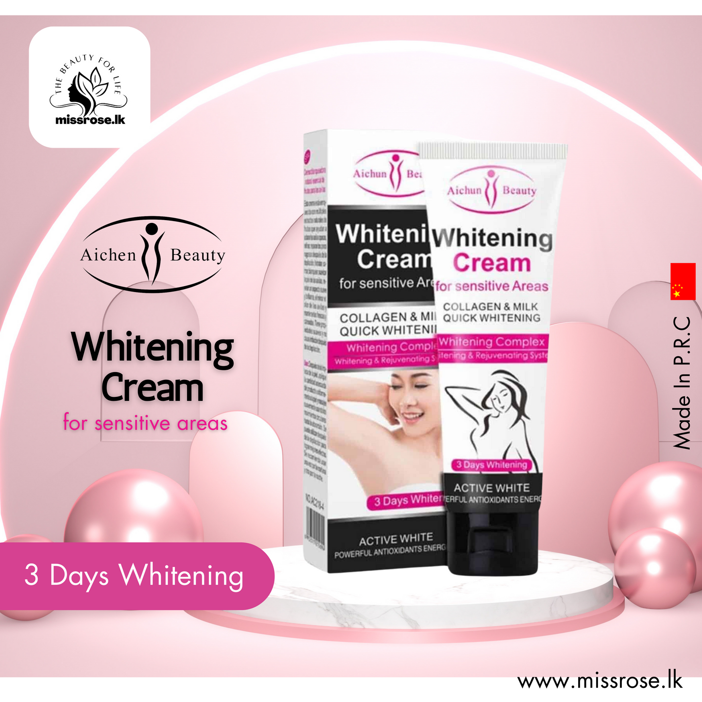 Aichun Beauty Whitening Cream for Sensitive Areas - missrose.lk