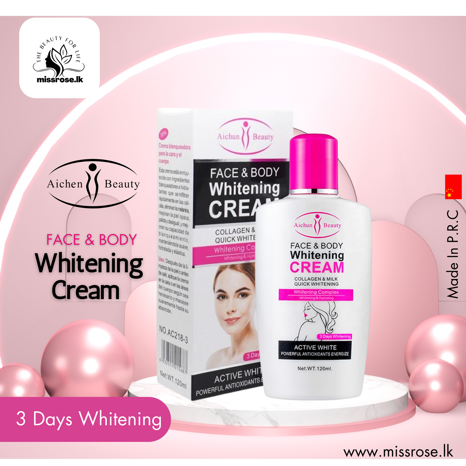 Aichun Beauty Face And Body Whitening Cream - Missrose.lk